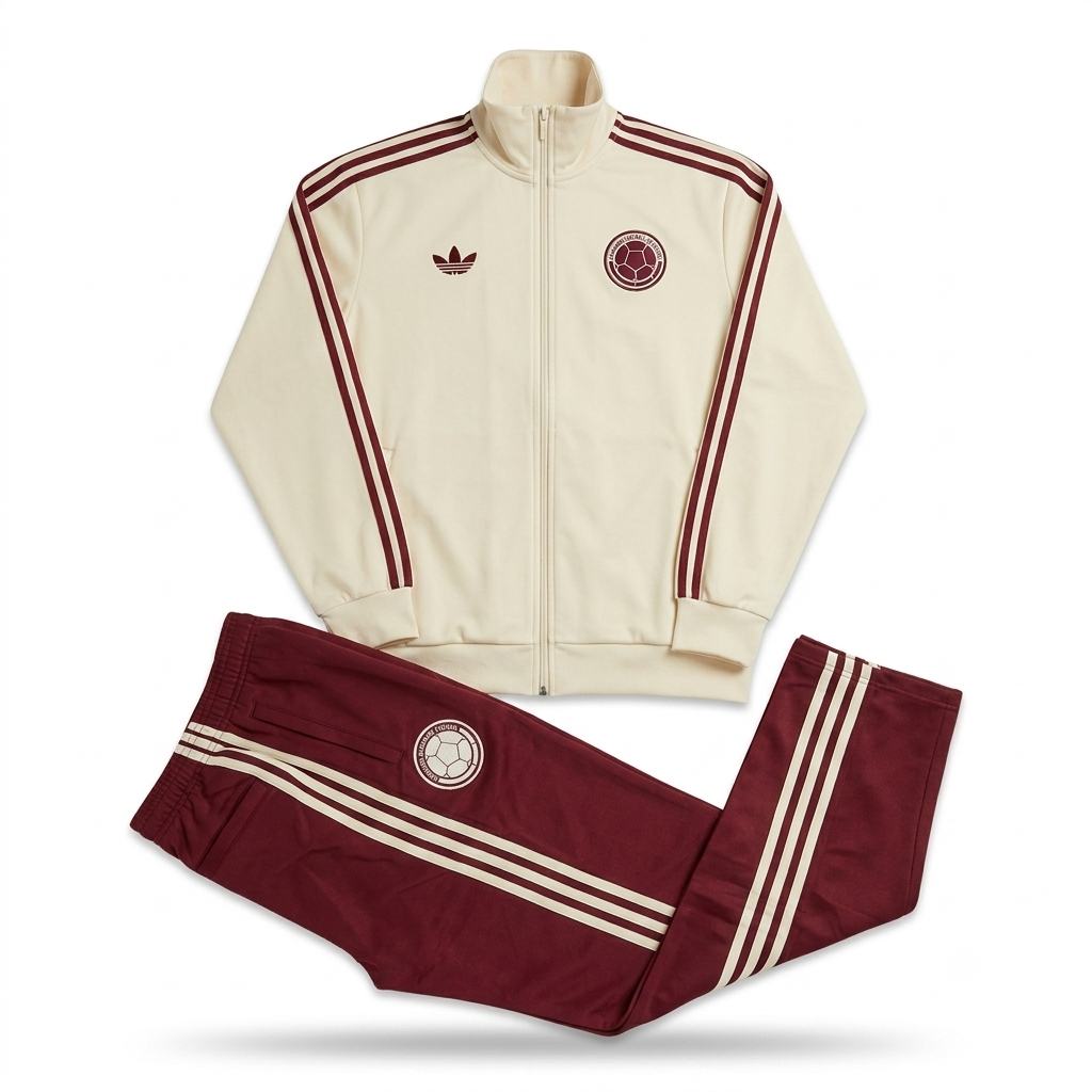 Sudadera Retro Selección Colombia estilo urbano sobre fondo blanco premium
