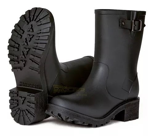 Botín Dama Caucho Impermeable Lluvia Pvc Tacón Botas Mujer - Velocity Savage