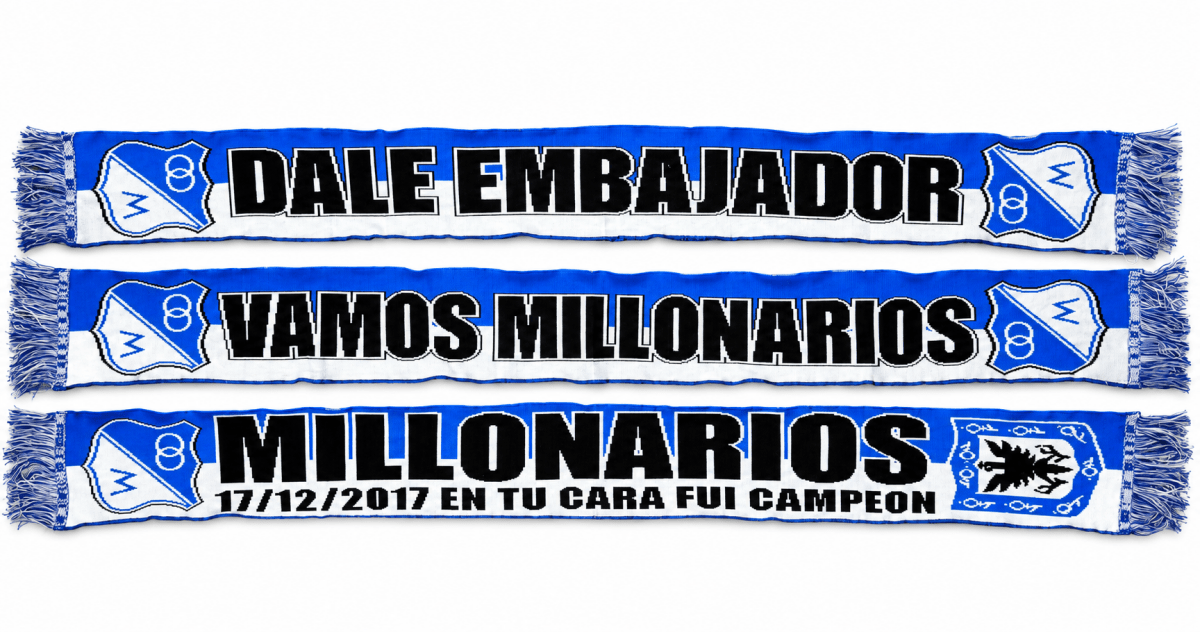 Cachecol do Millonarios FC para o torcedor do futebol colombiano