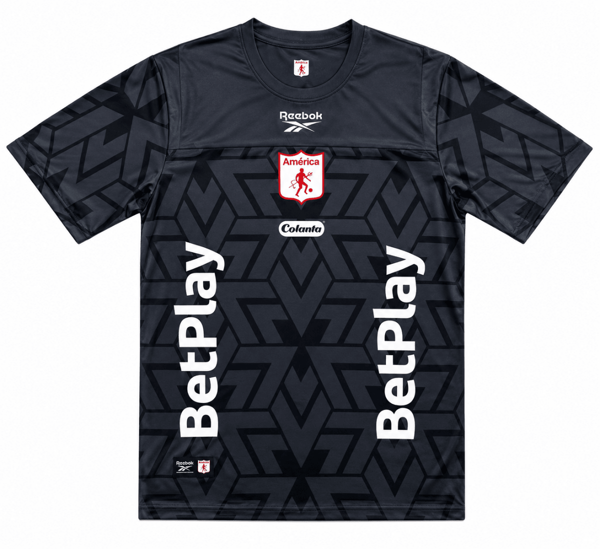 Camiseta América de Cali 2026 entrenamiento negra con escudo bordado