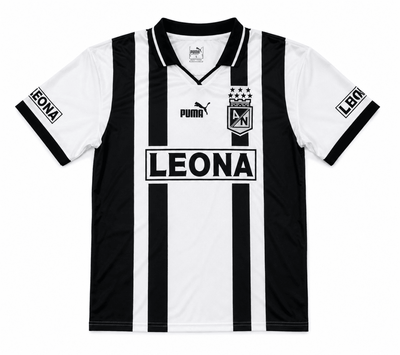 Camiseta Atlético Nacional Retro Puma blanca y negra