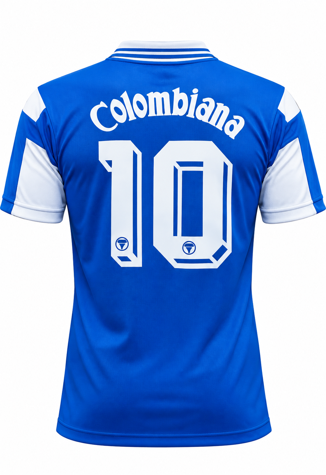 Camiseta Millonarios Retro 1993, foto de estudio en fondo blanco