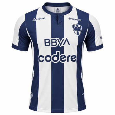 camiseta Monterrey 2026 con escudo y logos termosellados