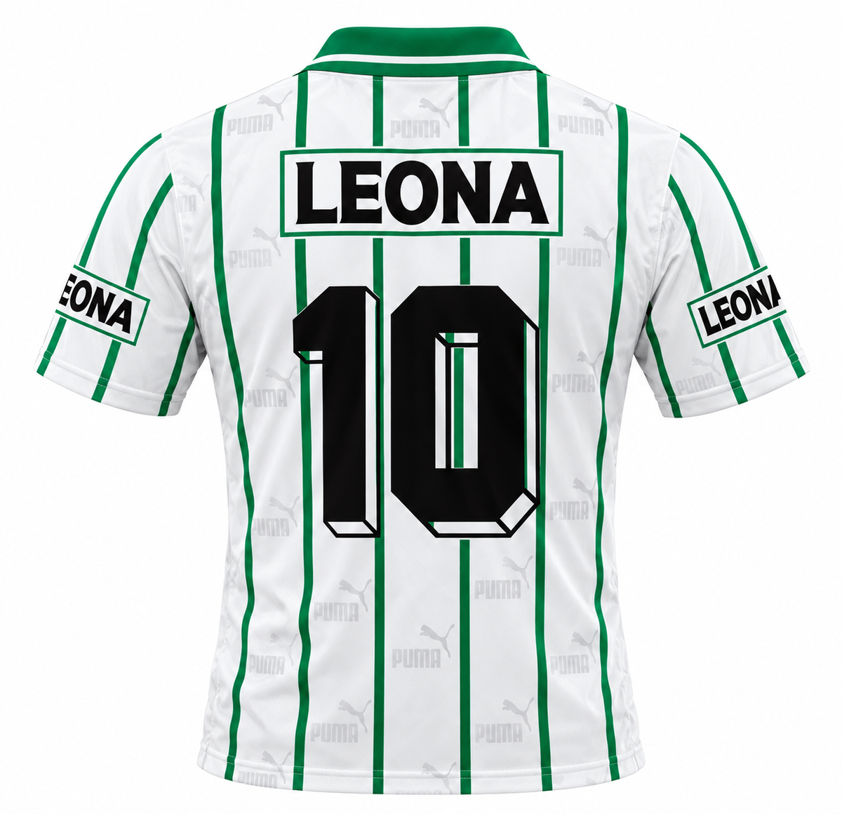 Back of the Atlético Nacional retro jersey with Leona and the black 10 printed