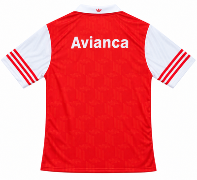 Back of the red nineties Santa Fe Adidas retro jersey with Avianca in white