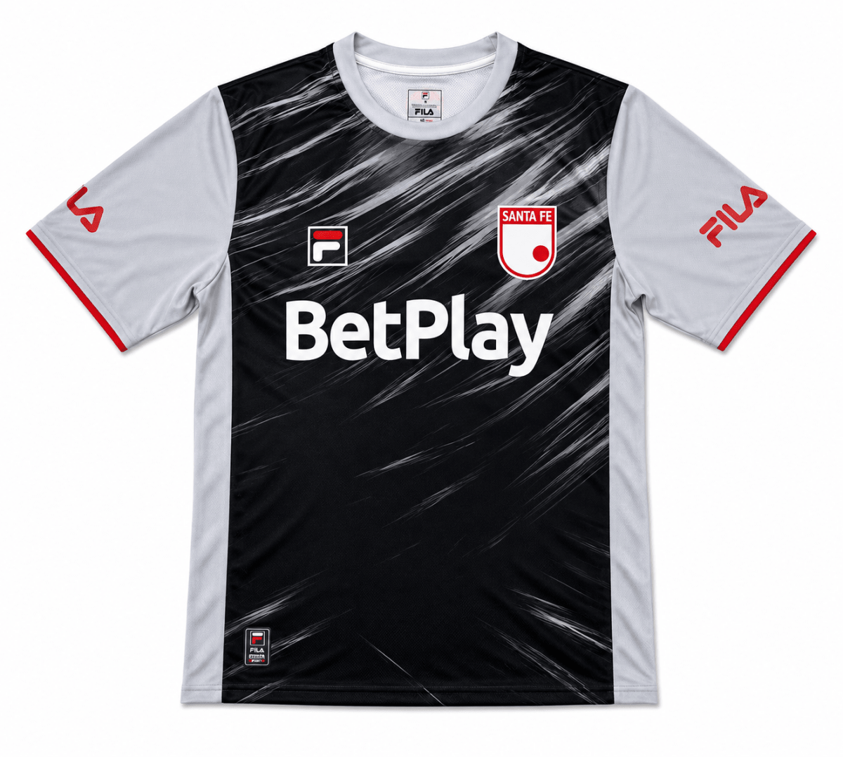 Camiseta Santa Fe Entrenamiento 2026 FILA negra y gris