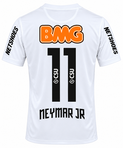 Espalda de la camiseta del Santos 2012 con el número 11 y NEYMAR JR estampados