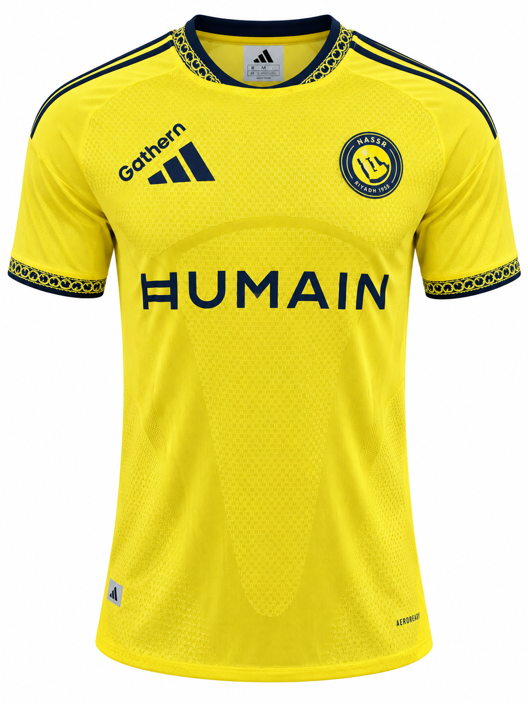 camiseta Al Nassr 26-27 con escudo y logos termosellados