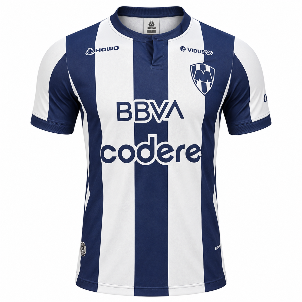 camiseta Monterrey 2026 con escudo y logos termosellados