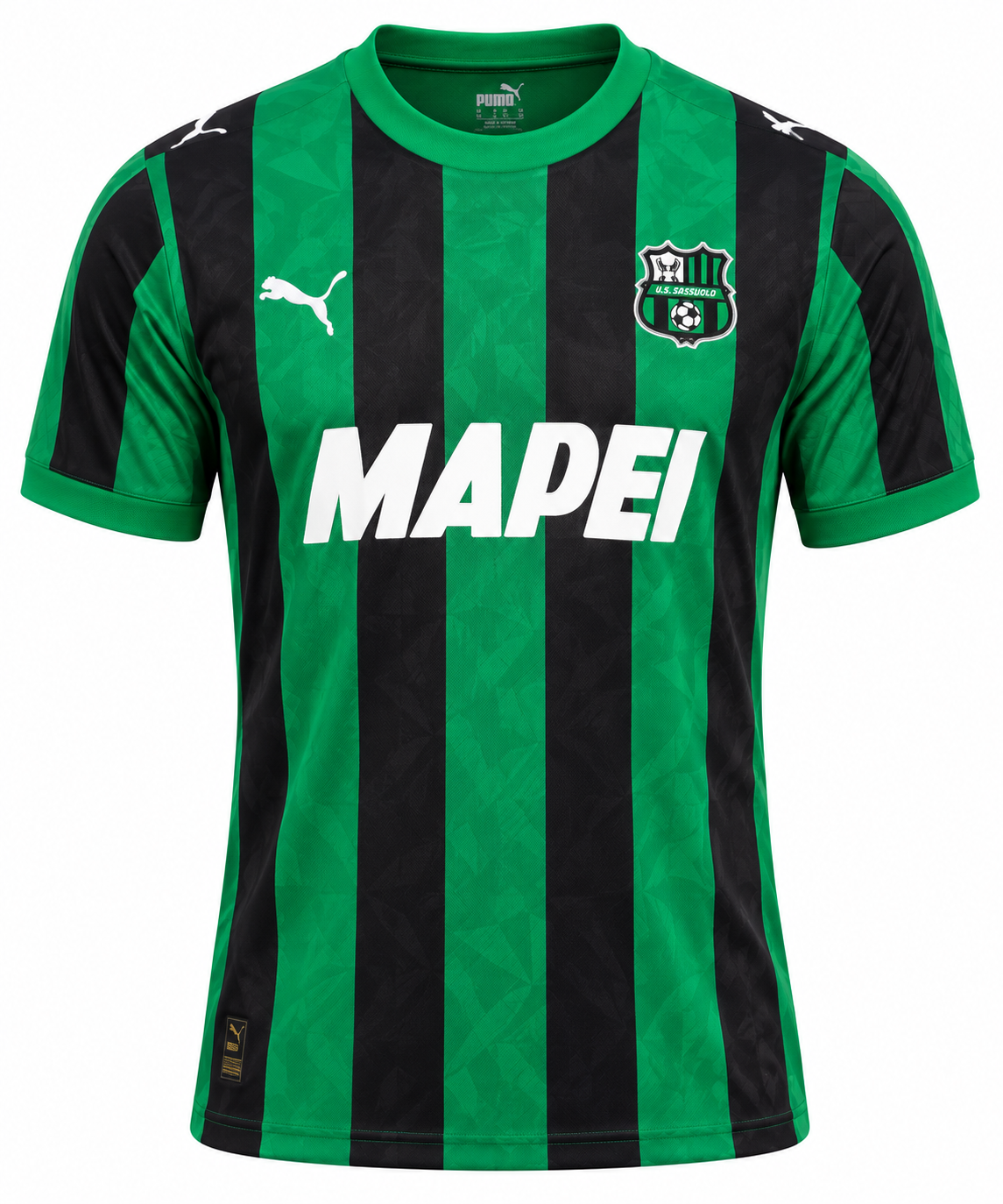 camiseta local Sassuolo 26-27 con escudo y logos termosellados