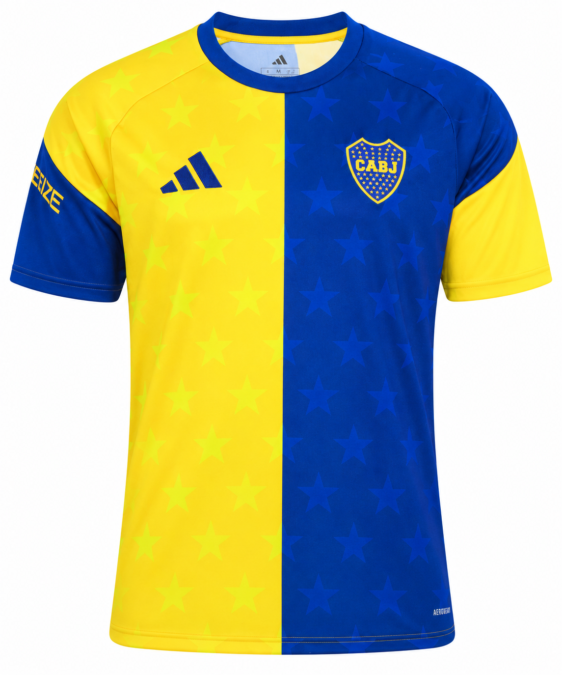 camiseta pre partido Boca Juniors 2026 con escudo y logos termosellados