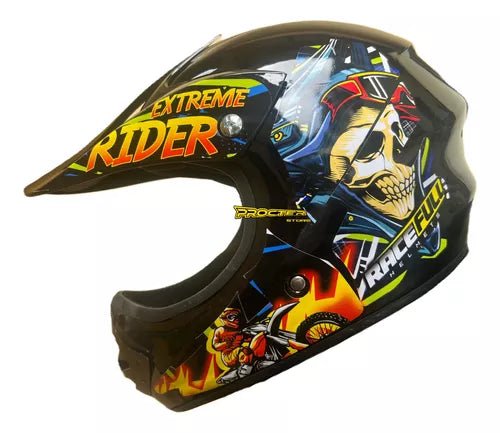 Casco De Niño Tipo Cross Para Downhill Bmx Bicicross - Velocity Savage