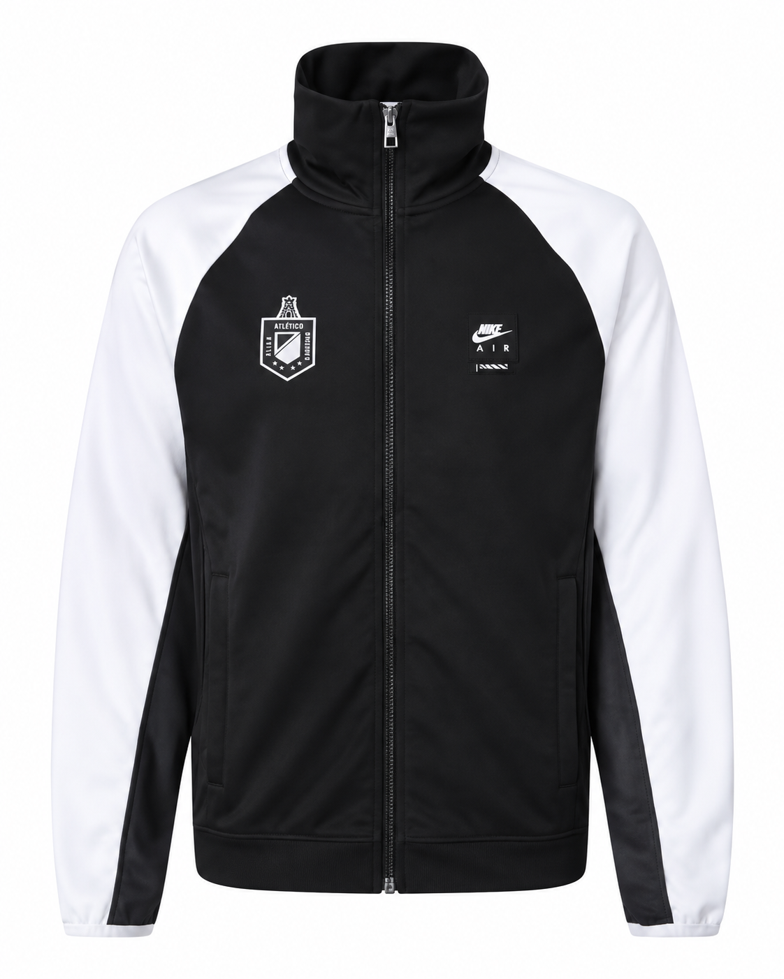 Black Atlético Nacional jacket with white sleeves and the old crest