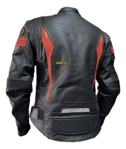 Chaqueta de Cuero con Protección Reflectiva - Velocity Savage