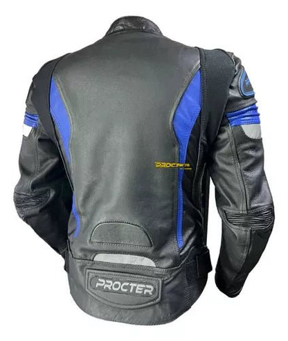 Chaqueta de Cuero con Protección Reflectiva - Velocity Savage