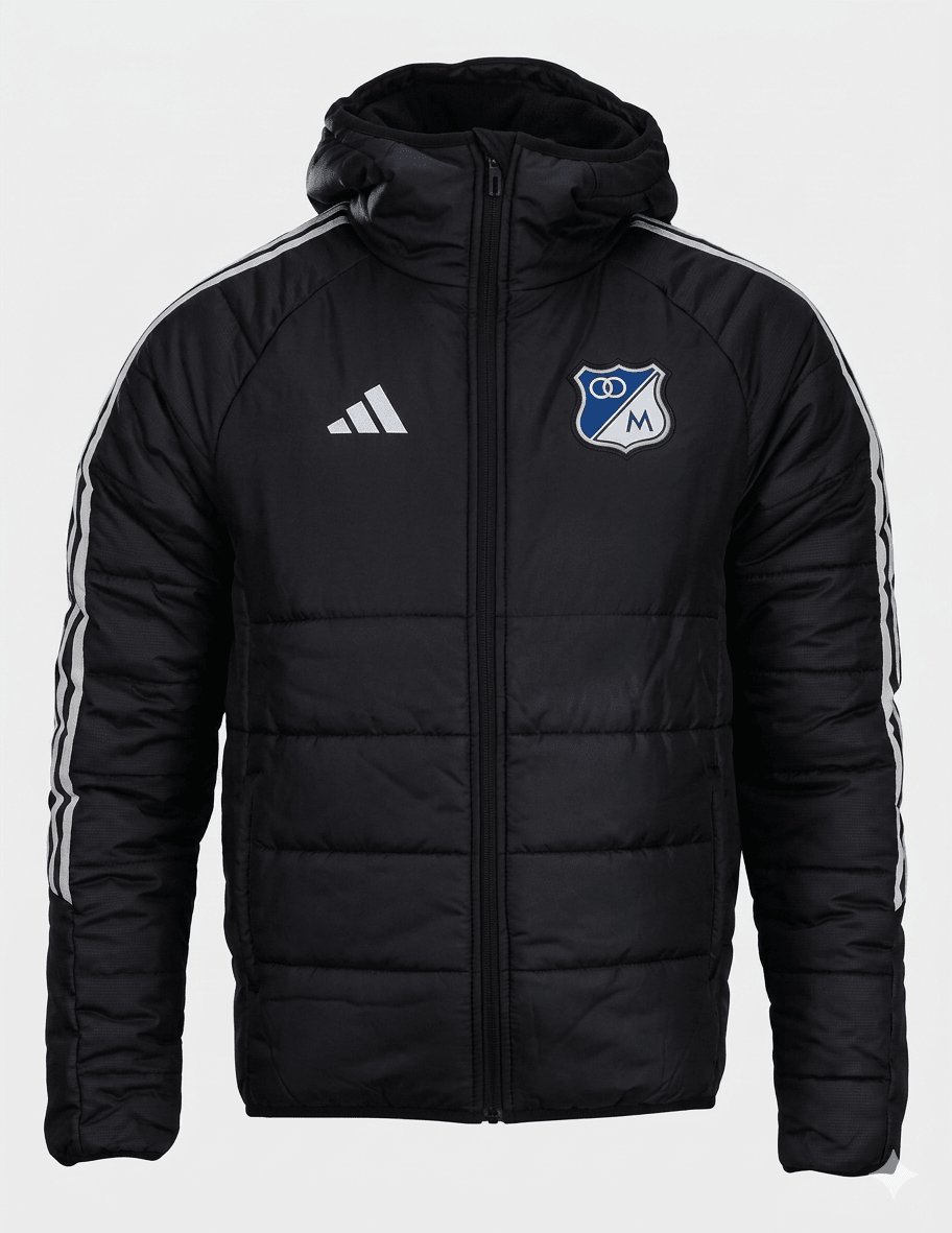 Chaqueta Millonarios Acolchada Negra Versión Jugador y Fan - Calidad 1:1 | Velocity Savage