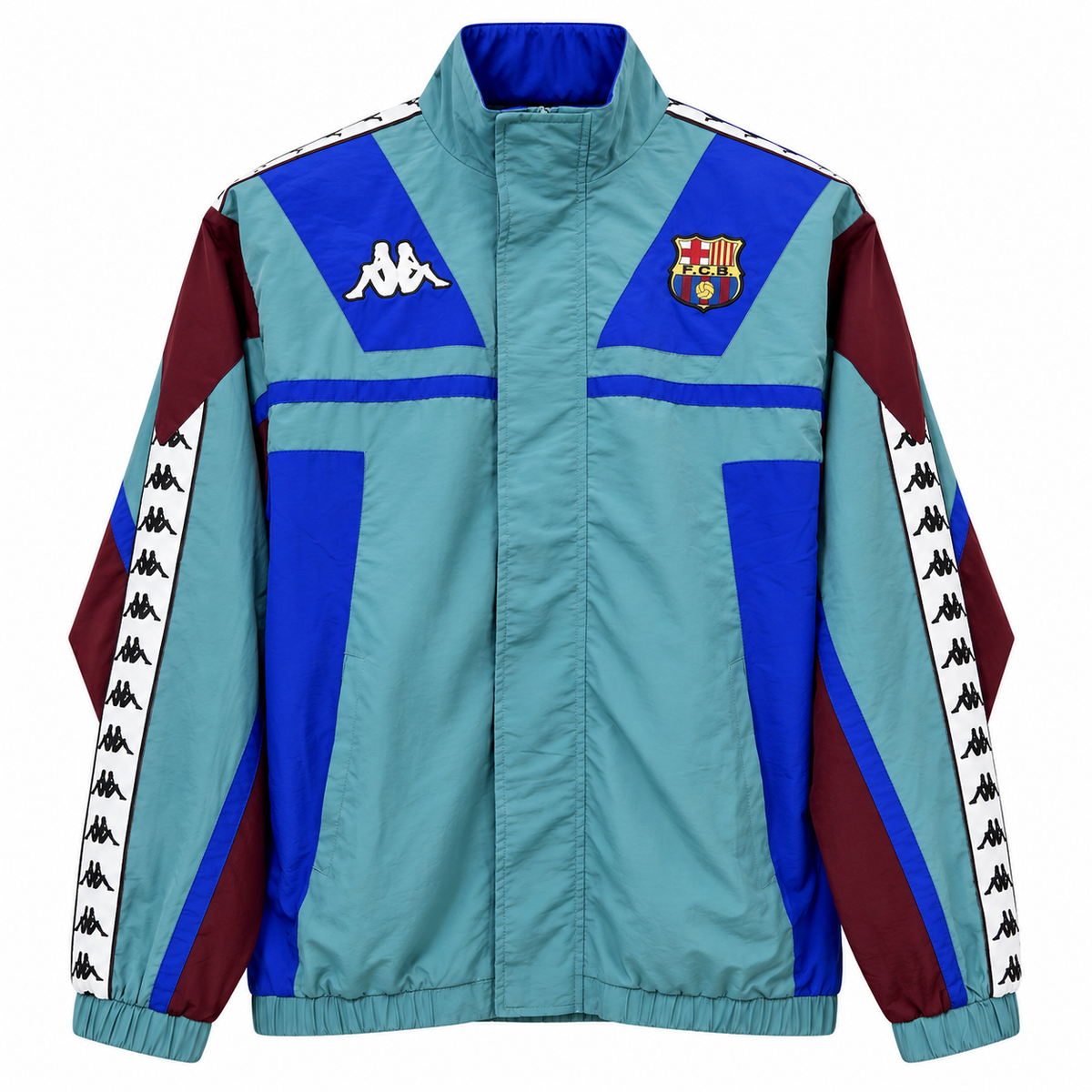 FC Barcelona Kappa turquoise retro jacket from the nineties with a logo band