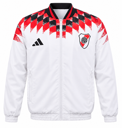 Chaqueta blanca de River Plate Adidas con rombos rojos