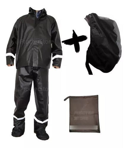 Combo Traje Impermeable 4 Piezas + Protector Maleta Reflecti - Velocity Savage