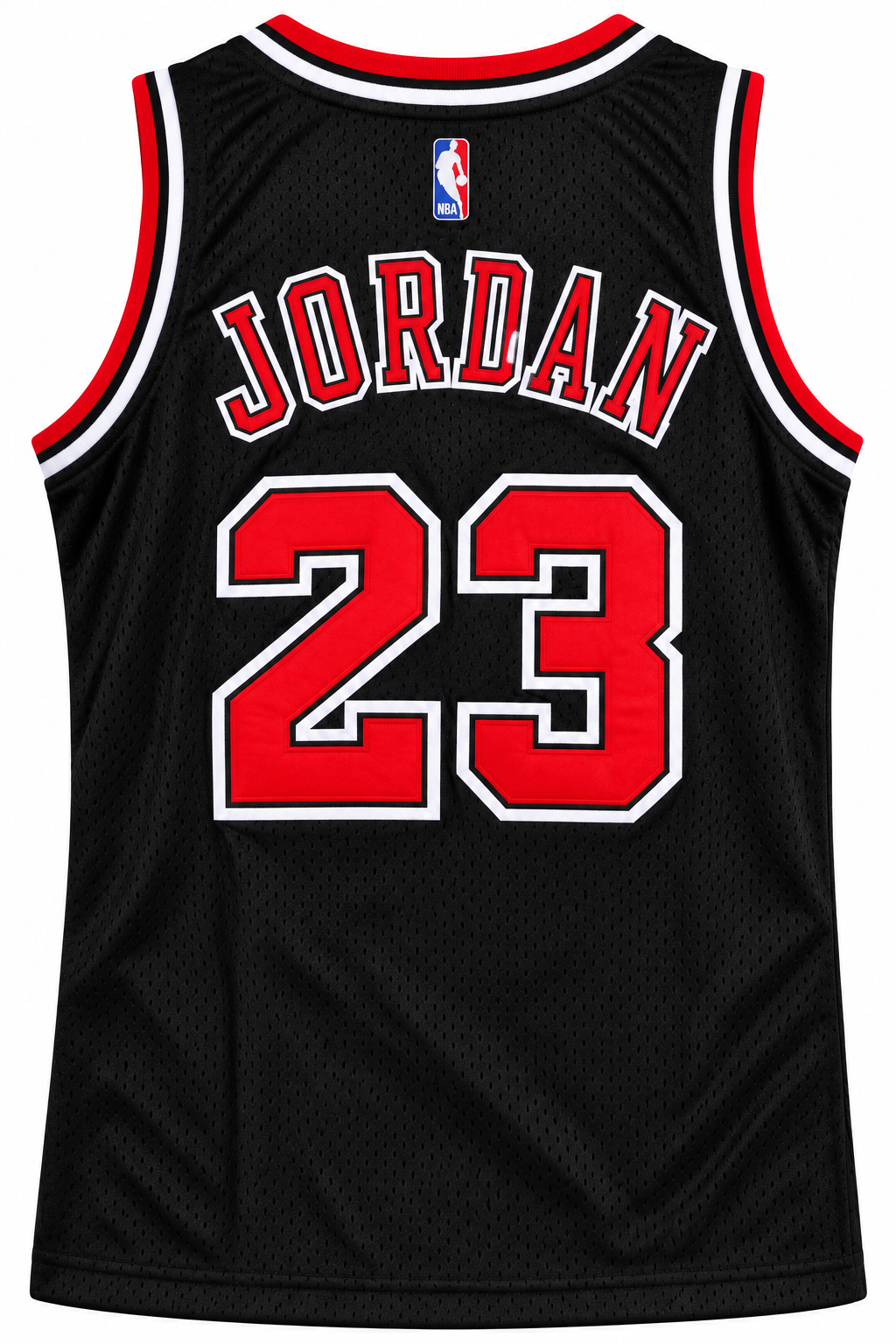 Espalda del esqueleto negro de Chicago Bulls con JORDAN y el 23