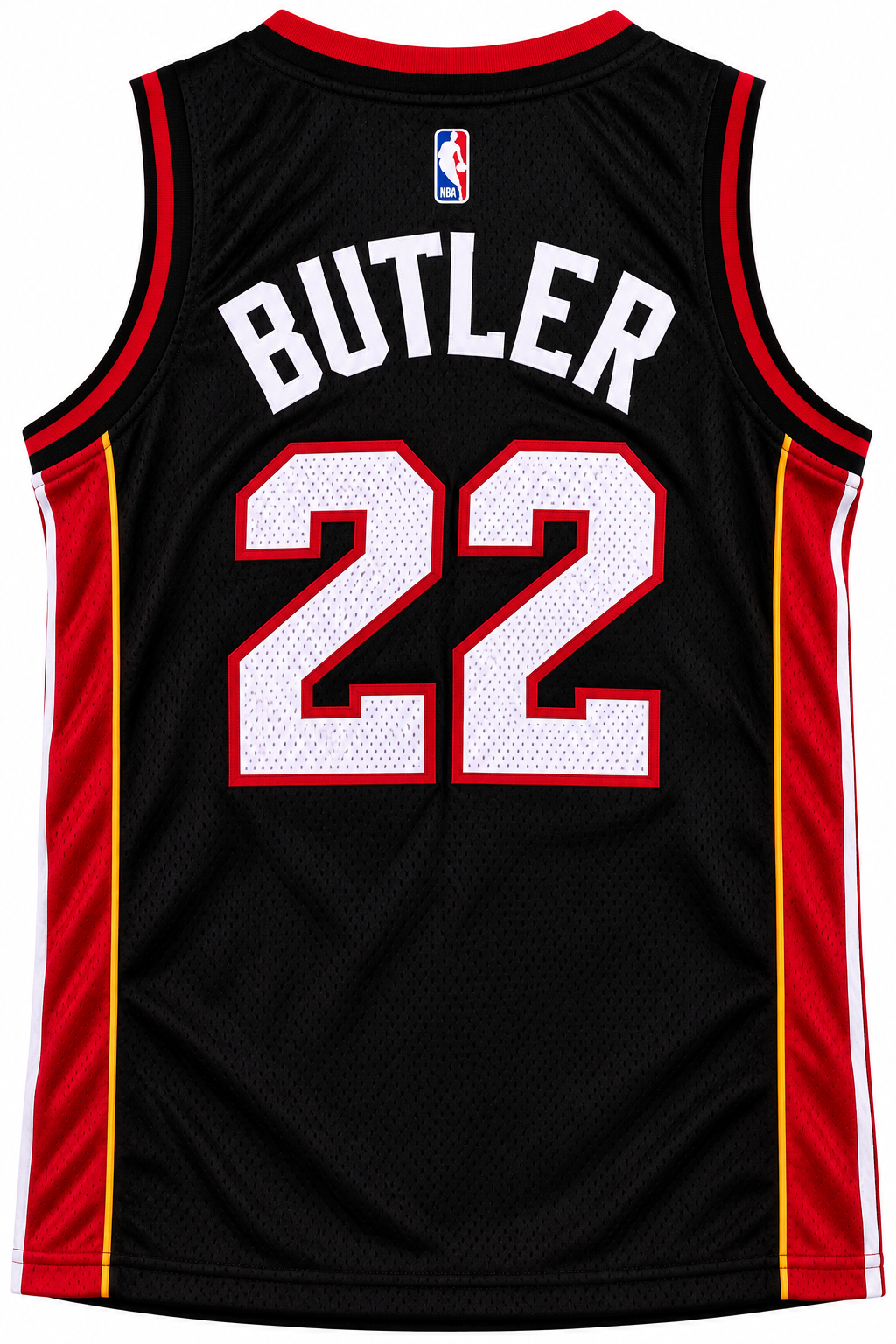 Costas da regata preta do Miami Heat com BUTLER e o 22