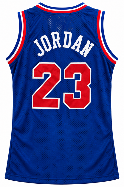 Costas da regata azul do All-Star 1993 com JORDAN e o 23