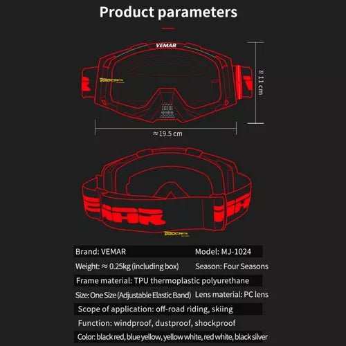 Gafas Vemar Original Funda Y Repuesto - Velocity Savage