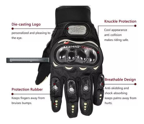 Guantes Moto Ciclista Con Proteccion En Nudillos Y En Palmas - Velocity Savage