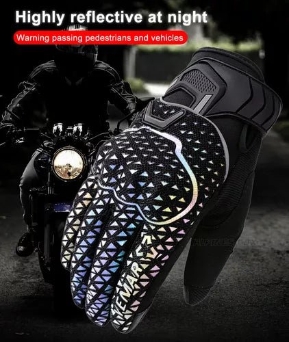 Guantes Reflectivos Protección Táctil Moto Ciclismo - Velocity Savage