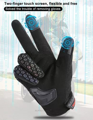 Guantes Reflectivos Protección Táctil Moto Ciclismo - Velocity Savage