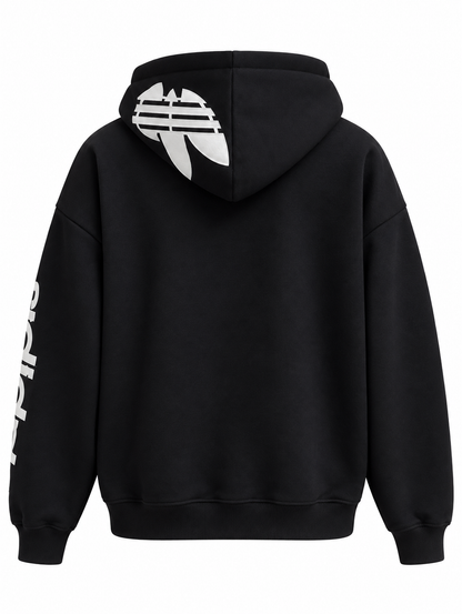 Moletom preto Adidas Trefoil, costas
