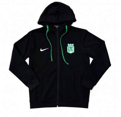 Hoodie Atlético Nacional Nike negro con escudo verdolaga