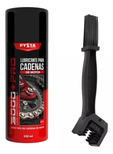 Kit Lubricante De Cadena Para Moto Pysta 330ml Y Cepillo - Velocity Savage