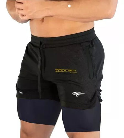 Pantaloneta Con Licra Interna Corta Gym Short Media Pierna - Velocity Savage