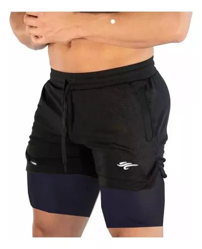 Pantaloneta Con Licra Interna Corta Gym Short Media Pierna - Velocity Savage