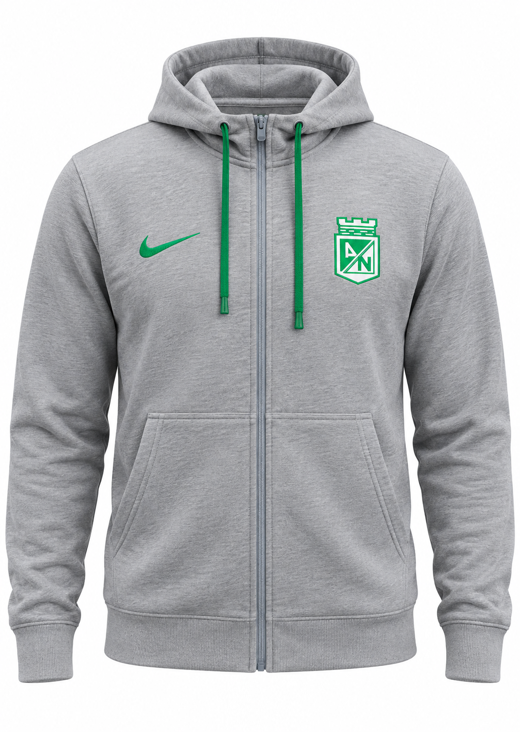 Sudadera Atlético Nacional, foto de estudio en fondo blanco