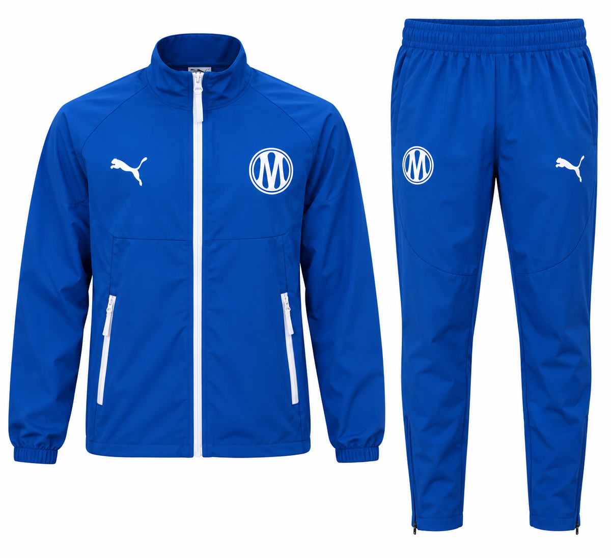 Sudadera azul rey del Olympique de Marsella 2026-27 con el logo nuevo, chaqueta y pantalón