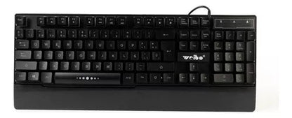 Teclado Gamer Weibo Wb - 100 Qwerty Color Negro Con Luz Rgb - Velocity Savage