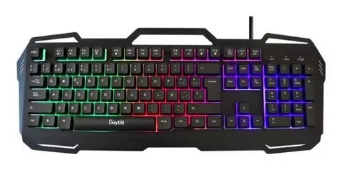 Teclado gamer Weibo WB - 539 QWERTY español España color negro con luz 3 colores - Velocity Savage