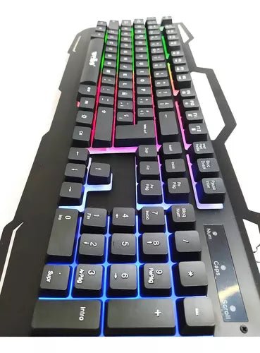 Teclado gamer Weibo WB - 539 QWERTY español España color negro con luz 3 colores - Velocity Savage