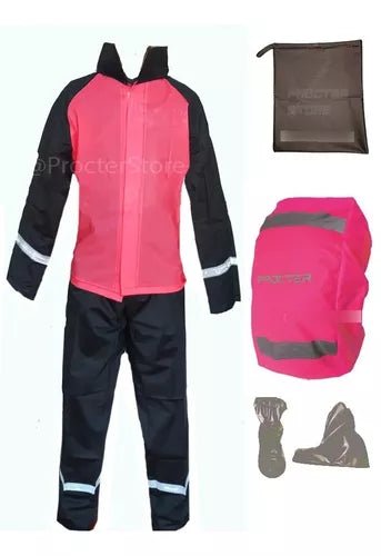 Traje Impermeable Dama 4 Piezas con Protector De Maleta - Velocity Savage