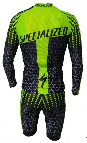 Uniforme Jersey Ciclismo Traje Conjunto Badana Manga Larga - Velocity Savage